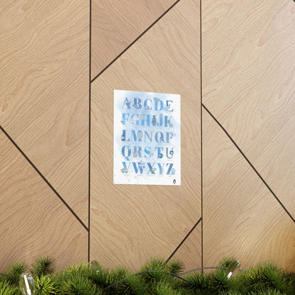 Affiche alphabet en français — Aquarelle bleue | Décoration chambre enfant